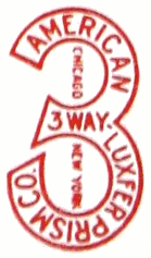 American 3 Way-Luxfer Prism Company sidewalk marker/logo