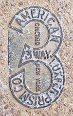 American 3 Way-Luxfer Prism Company sidewalk marker