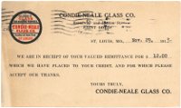 1913 Postcard from Condie-Neale Glass Co