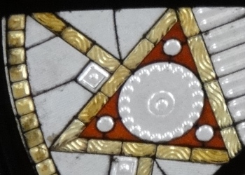 Closeup of Luxfer leaded glass ca 1918 (Stockholm)