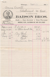 Paine Trivett account statement with Babson Bros.