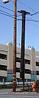 Old pole using crossarm for base