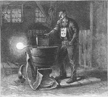 A Gatherer Getting the "Metal" Ready for the Blower