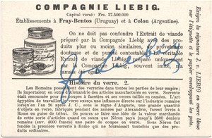 Liebig chromo · Histoire du Verre #2 (back)