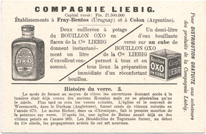 Liebig chromo · Histoire du Verre #3 (back)