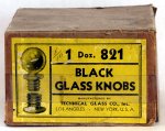 Technical Glass Co. box of Overmyer Knobs