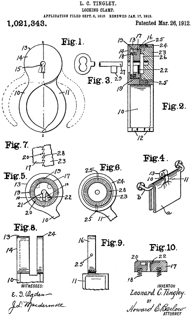 1,021,343 / Tingley / Locking Clamp