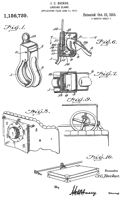 1,156,739 / Backus / Locking Clamp