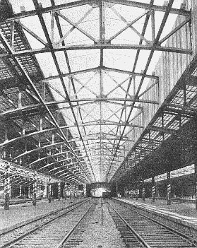 View of Roof of Train Shed of Kansas City Depot from Below
