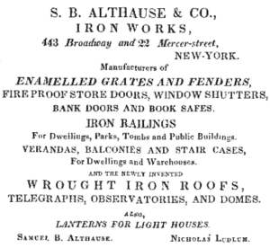 1845 ad in Sheldon & Co.'s business or advertising directory