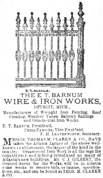 Ad for E. T. Barnum Wire & Iron Works in The Atlanta Constitution, Sep 21, 1883