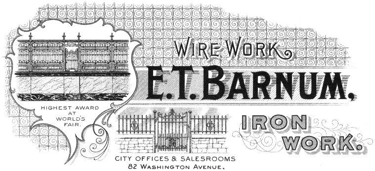 E. T. Barnum Iron Works letterhead · 1905