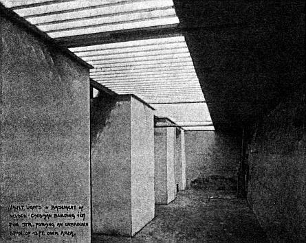 Vault Lights in Basement of Nelson-Chesman Building, 1127 Pine St., Forming an Unbroken Span of 12 ft. over Area
