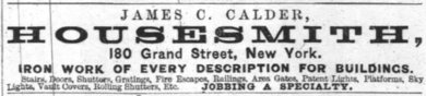 James C. Calder ad in Trow's New York City Directory of 1885