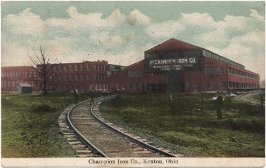 Postcard of the Champion Iron Company factory (postmarked 1909)