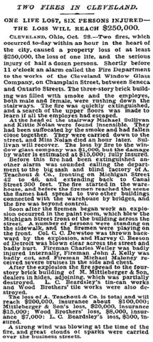 Two Fires In Cleveland, NYT, 1892