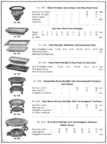 Davey & Co's Marine Hardware Catalogue #9, page 94, Deck Lights