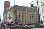 Side view of 529 South Wabash being demolished
