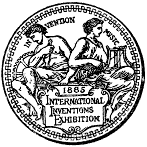 1885 International Inventions Exhibition medal (back)