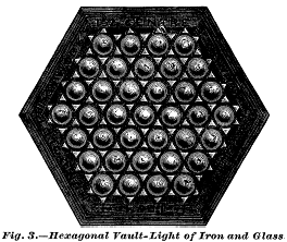 Fig. 3 -- Hexagonal Vault-Light of Iron and Glass