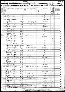 Benjamin Hyatt in the 1850 census