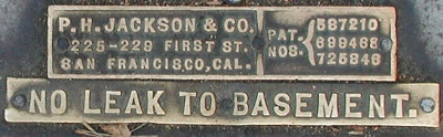 P. H. Jackson brass ID plate