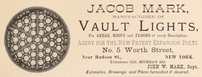 Jacob Mark ad in 1886 New York City Record