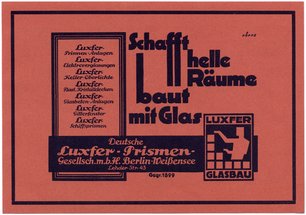 Schafft helle R��ume baut mit Glas · Baugilde 1929