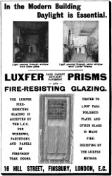 British Luxfer Prism Syndicate ad from 1904