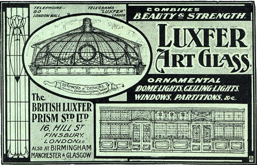 Luxfer Art Glass (British Luxfer Prism Syndicate, Ltd.) ad