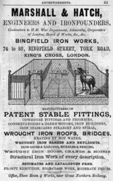 1886 Marshall & Hatch's ad from Laxton's Price Book
