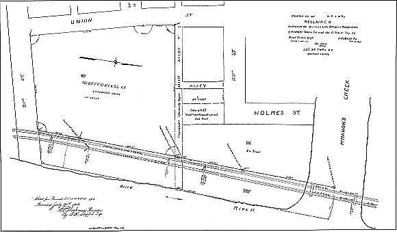 Real Estate Map of National Glass Works 1915