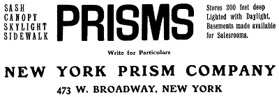 New York Prism Company ad in John E. Nitchie