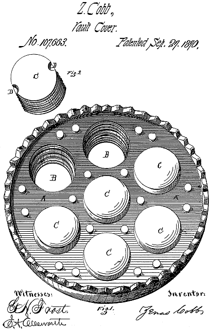 107,663 &middot;Cobb &middot; Improvement in Modes of Inserting Glass in Vault-Lights