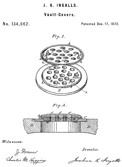 134,062 &middot; Ingalls &middot; Improvement in Vault-Covers