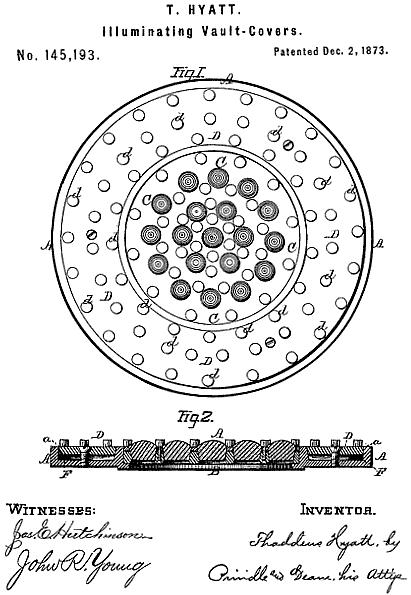 145,193 &middot; Hyatt &middot; Improvement in Illuminating Vault-Covers