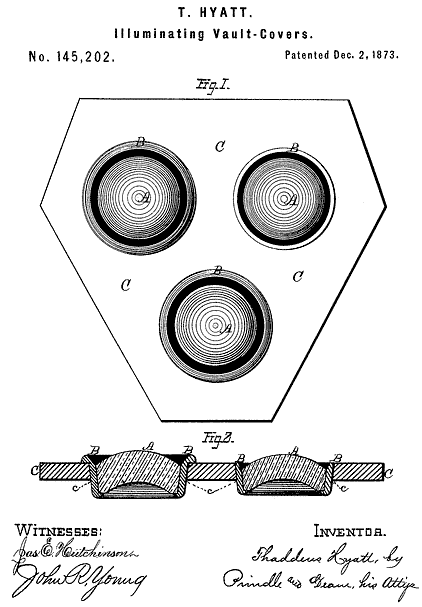 145,202 &middot; Hyatt &middot; Improvement in Illuminating Vault-Covers