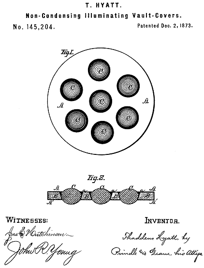 145,204 &middot; Hyatt &middot; Improvement in Non-Condensing Illuminating Vault-Covers