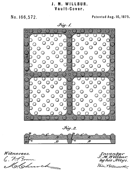 166,572 &middot; Willbur &middot; Improvement in Vault-Covers