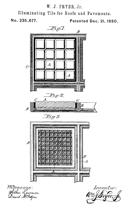 235,677 &middot; Fryer &middot; Illuminating-Tile for Roofs and Pavements