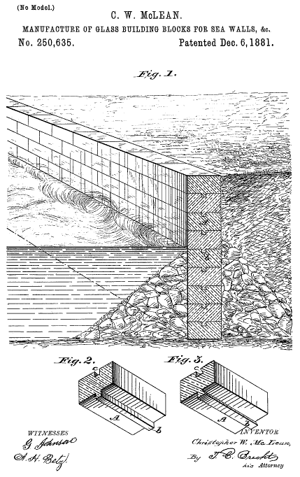 250,635 &middot; McLean &middot; Manufacture of Glass Building-Blocks for Sea-Walls, &c.