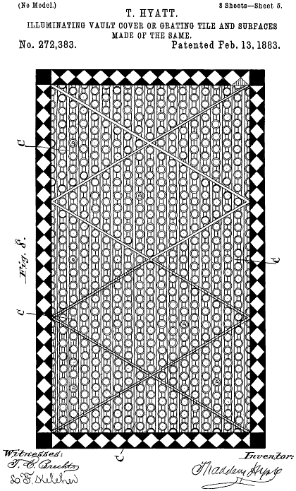 272,383 &middot; Hyatt &middot; "Illuminating Vault-Cover or Grating-Tile and Surfaces Made of the Same