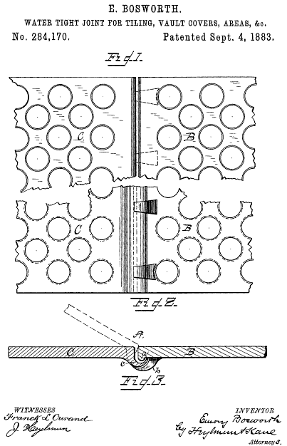 284,170 &middot; Bosworth &middot; "Water Tight Joint for Tiling, Vault Covers, Areas &c.