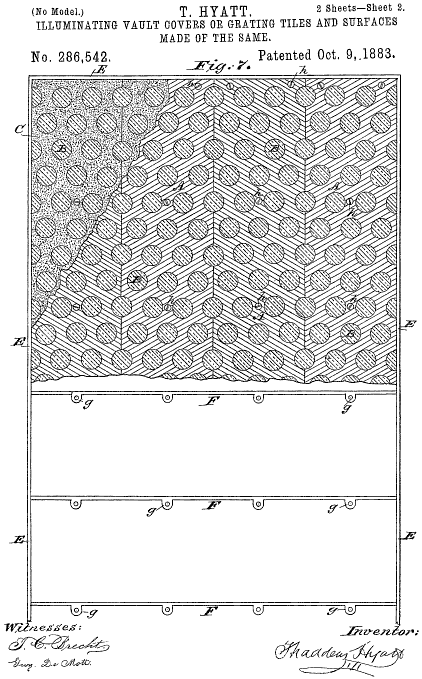 286,542 &middot; Hyatt &middot; Illuminating Vault-Covers or Grating-Tiles and Surfaces Made of the Same