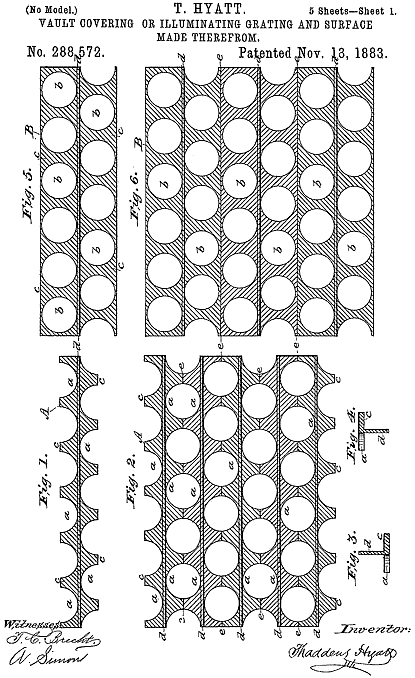 288,572 &middot; Hyatt &middot; Vault-Cover or Illuminating Grating-Tile and Surface Made Thereof