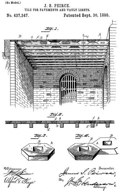 437,347 &middot; Peirce &middot; Tile for Pavements and Vault-Lights
