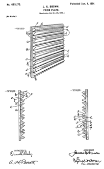 James Galt Brown's patent No. 665,170 · "Prism Plate"