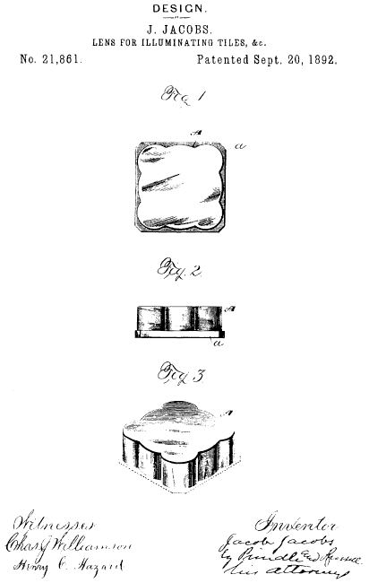 D21,861 &middot; Jacobs &middot; Design for a Lens for Illuminating-Tiles, &c.