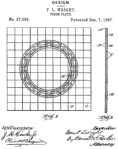 D27,998 · Wright · "Design for a Prism-Plate"