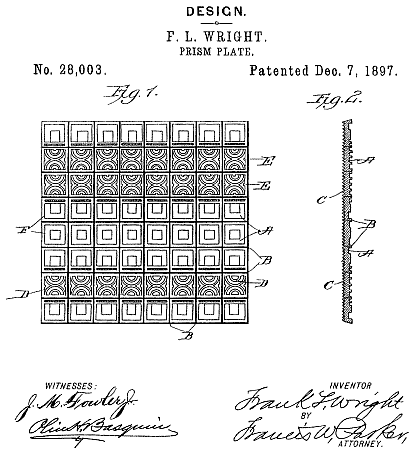 D28,003 · Wright · "Design for a Prism-Plate"